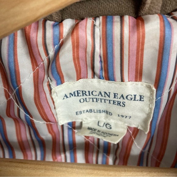 VTG American Eagle Outfitters Brown Cotton Jacket Coat, Size L - Picture 4 of 6